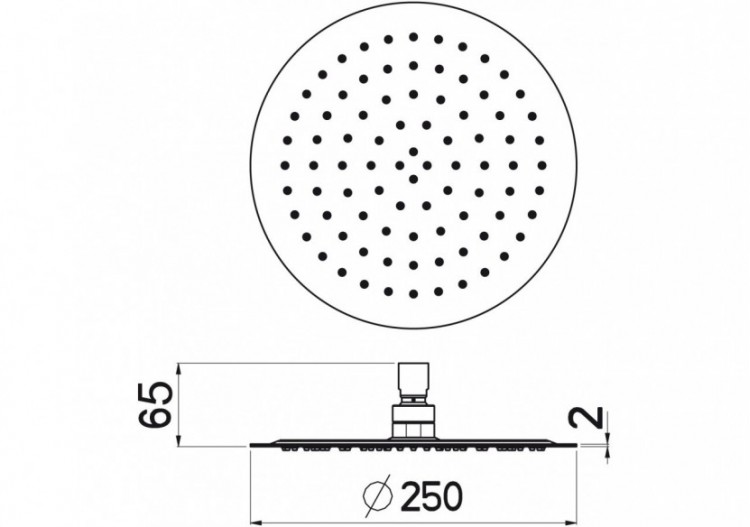 Pomme de douche Piano ronde 250 acier inoxydable très brillant - BP250T05N - Nikles 2
