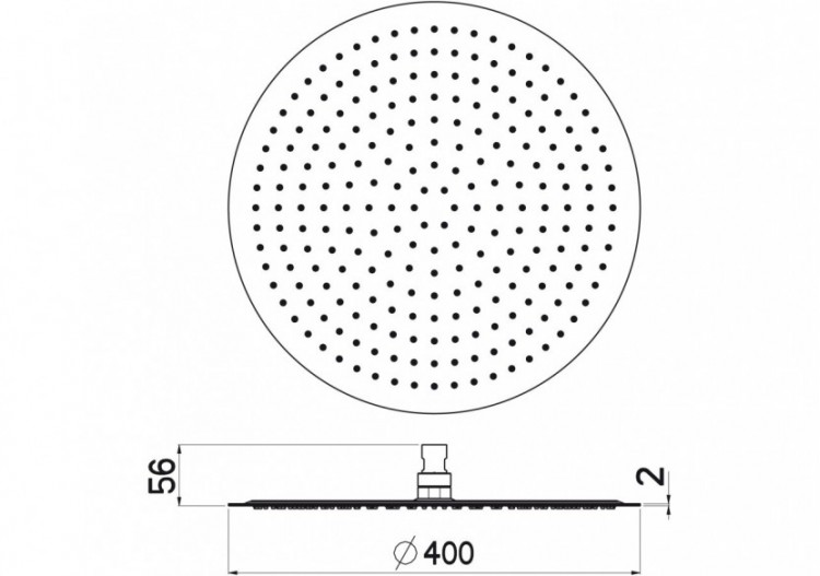 Pomme de douche Piano ronde 400 acier inoxydable très brillant - BP400T05N - Nikles 2