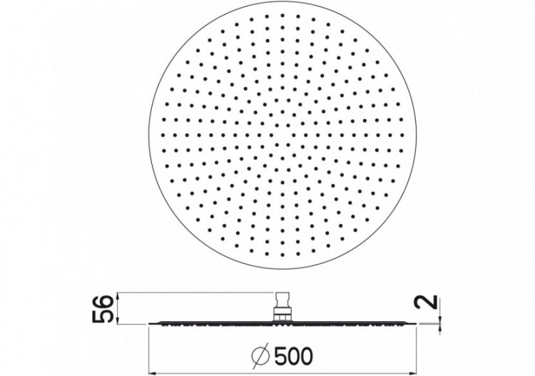 Pomme de douche Piano ronde 500 acier inoxydable très brillant - BP500T05N - Nikles 2