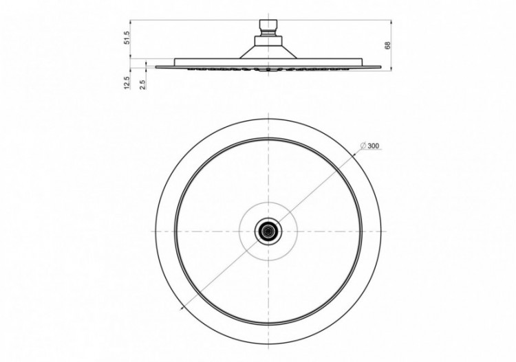 Pomme de douche ronde 300 valve de contrôle de pression chrome - DSV0105N - Nikles 2