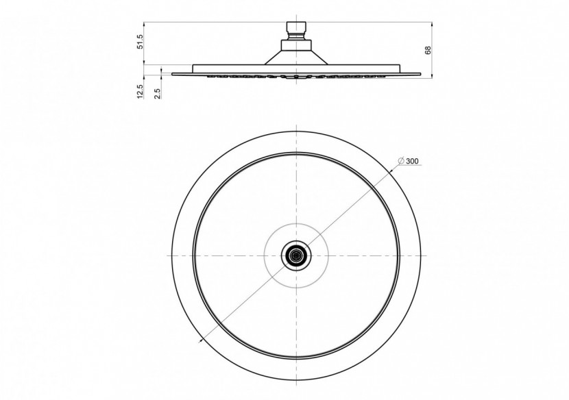 Pomme de douche ronde 300 valve de contrôle de pression chrome - DSV0105N - Nikles