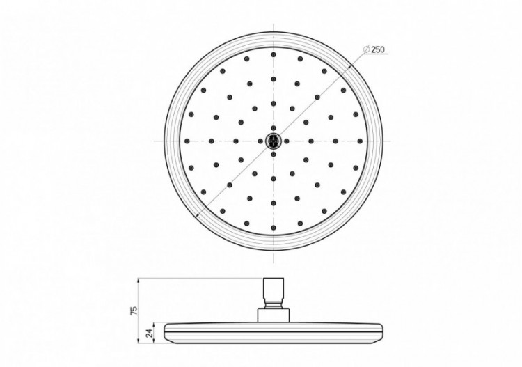 Pomme de douche Sky ronde 250 dropless valve de contrôle de pression chrome - BH3105N - Nikles 2