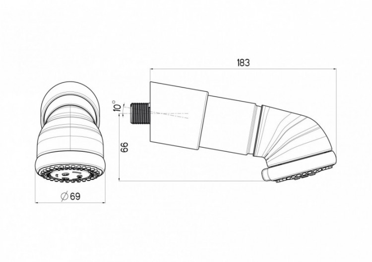 Pomme de douche viper 65 3s - 3305QMN - Nikles 2