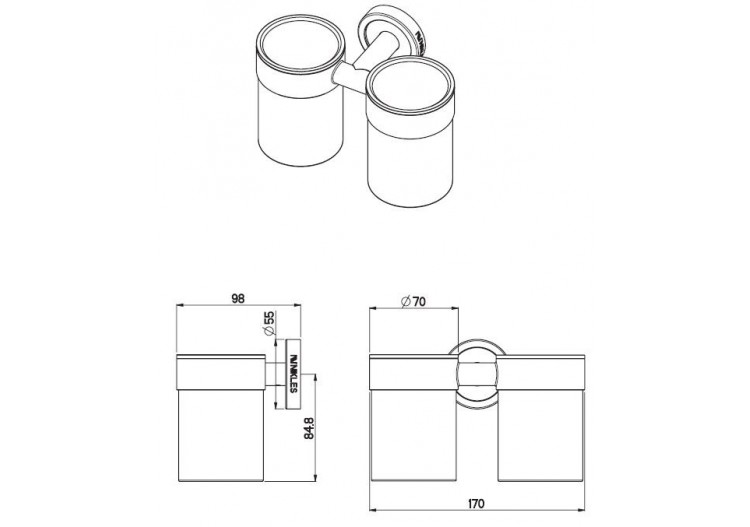 Porte-brosses à dents Duo - FHB.002.05N - Nikles 2
