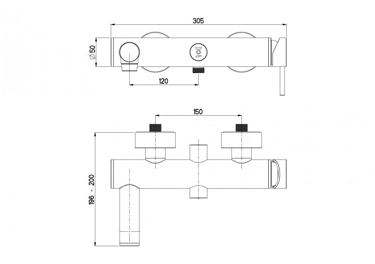 Robinet bain Architect carbone - FBH.01.001.51N - Nikles