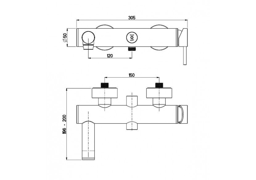 Robinet bain Architect chrome - FBH.01.001.05N - Nikles