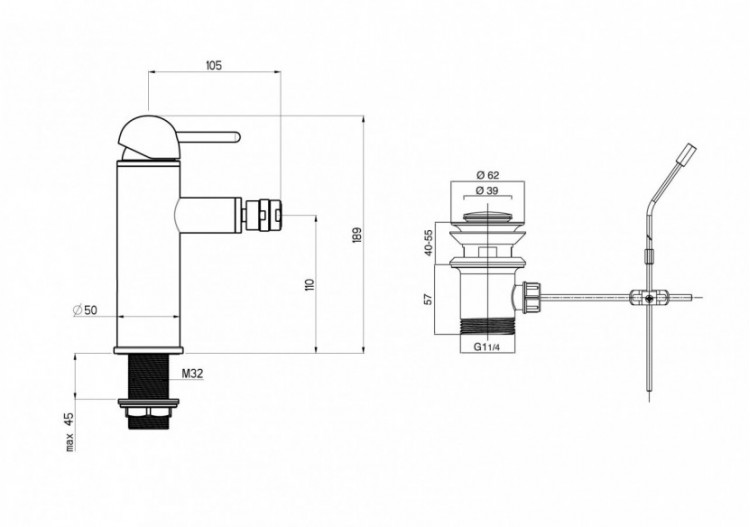Robinet de bidet Rondo chrome - FRB.01.001.05N - Nikles 2
