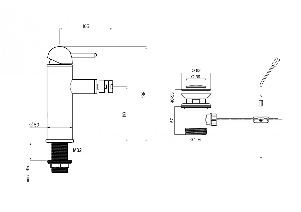 Robinet de bidet Rondo chrome - FRB.01.001.05N - Nikles