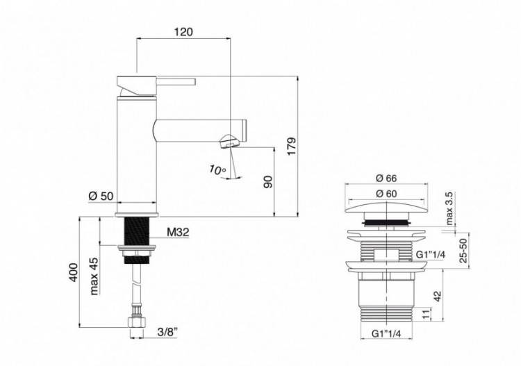 Robinet de lavabo Architect noir mat - FBA.01.001.07N - Nikles 2