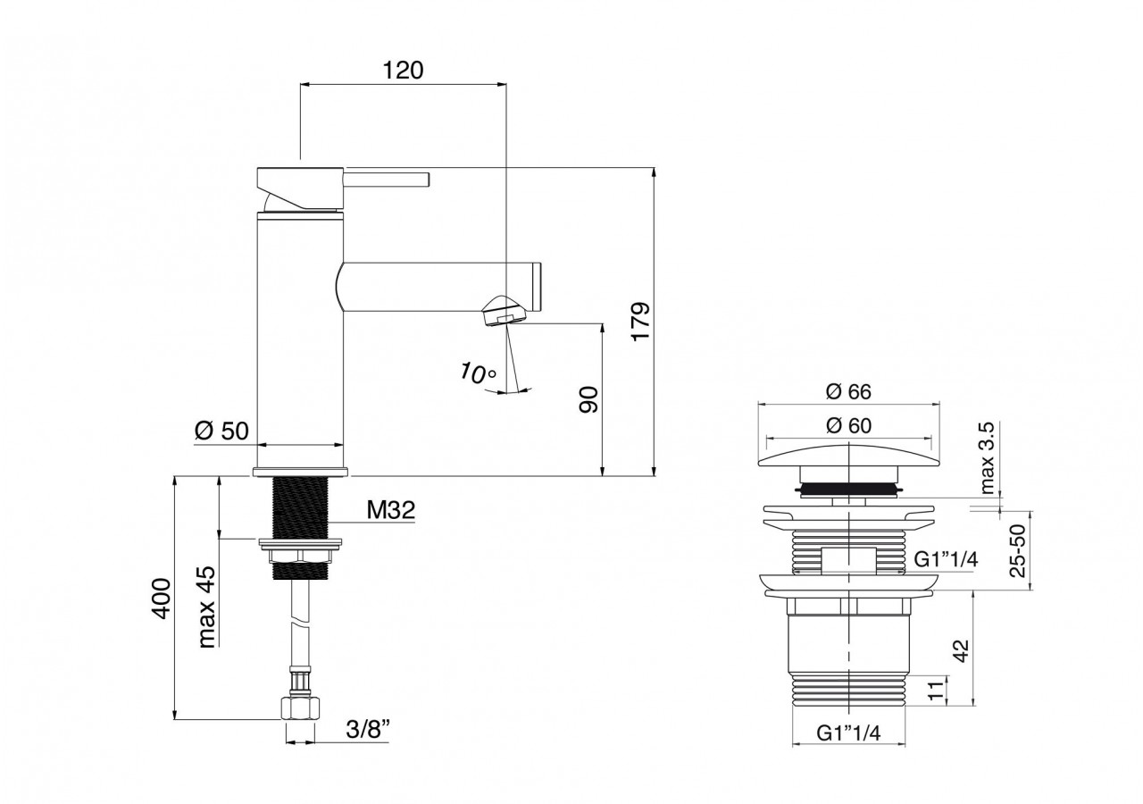Robinet de lavabo Architect noir mat - FBA.01.001.07N - Nikles