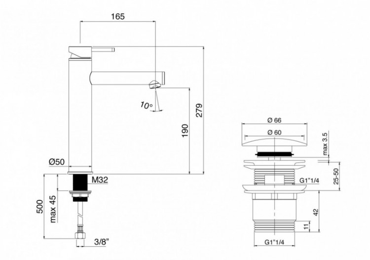 Robinet de lavabo haut Architect noir mat - FBT.01.001.07N - Nikles 2
