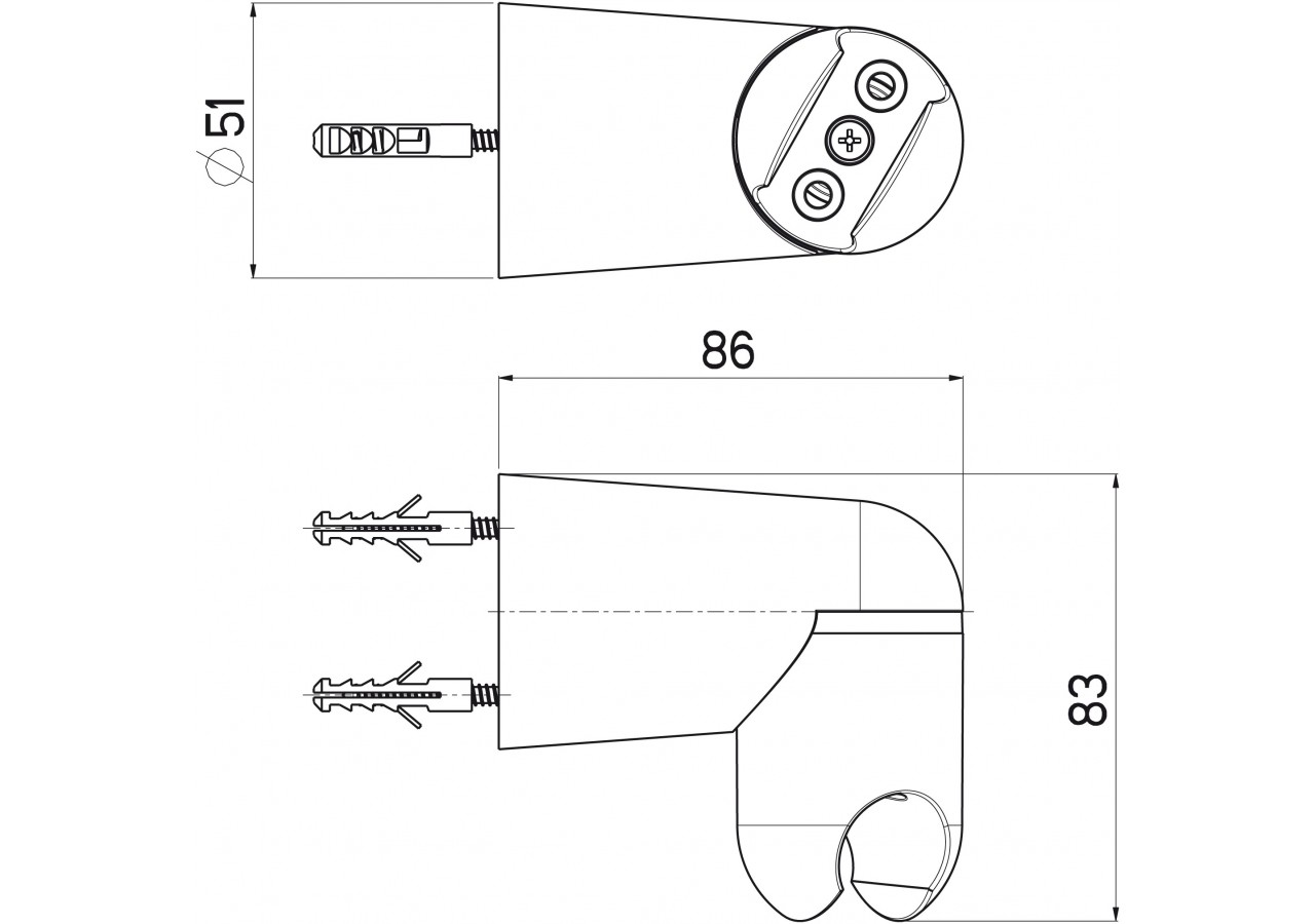 Support mural lux pivotant - 1605N - Nikles