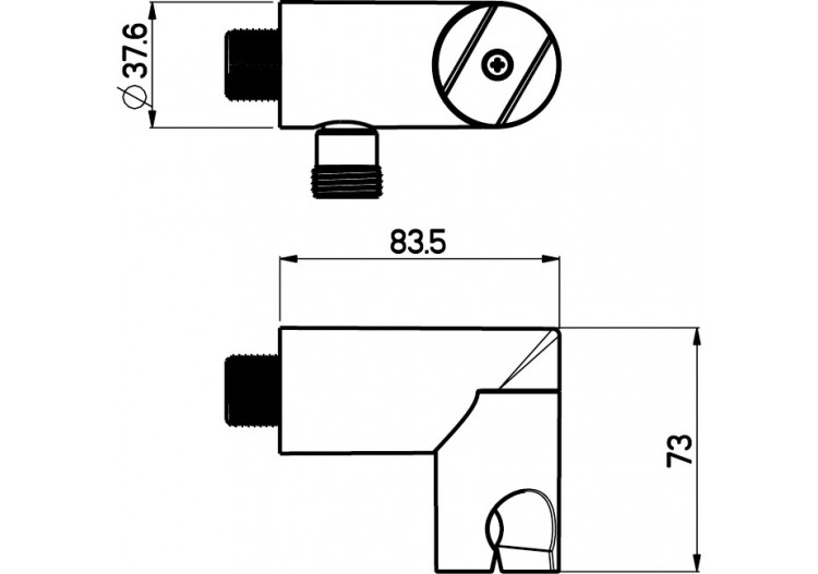 Support mural pivotant Techno avec coude d'eau intégré - 297205N - Nikles 2