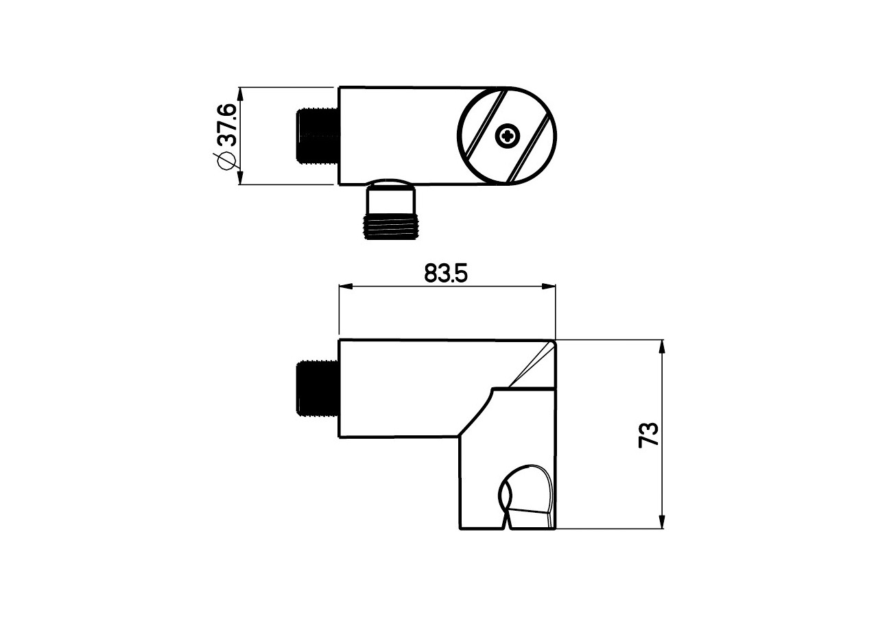 Support mural pivotant Techno avec coude d'eau intégré - 297205N - Nikles