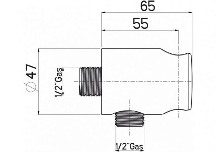 Support mural Techno avec coude d'eau intégré - 297105N - Nikles 2