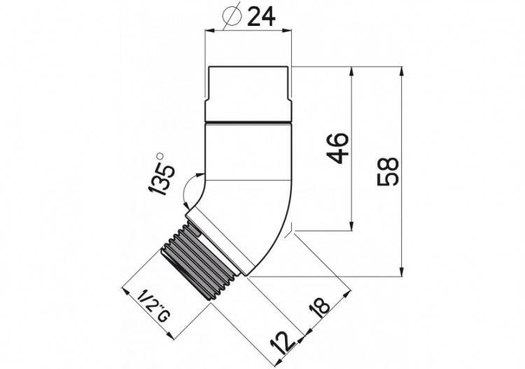 Support pour Douchette 45 degrés en laiton - H000105N - Nikles 2