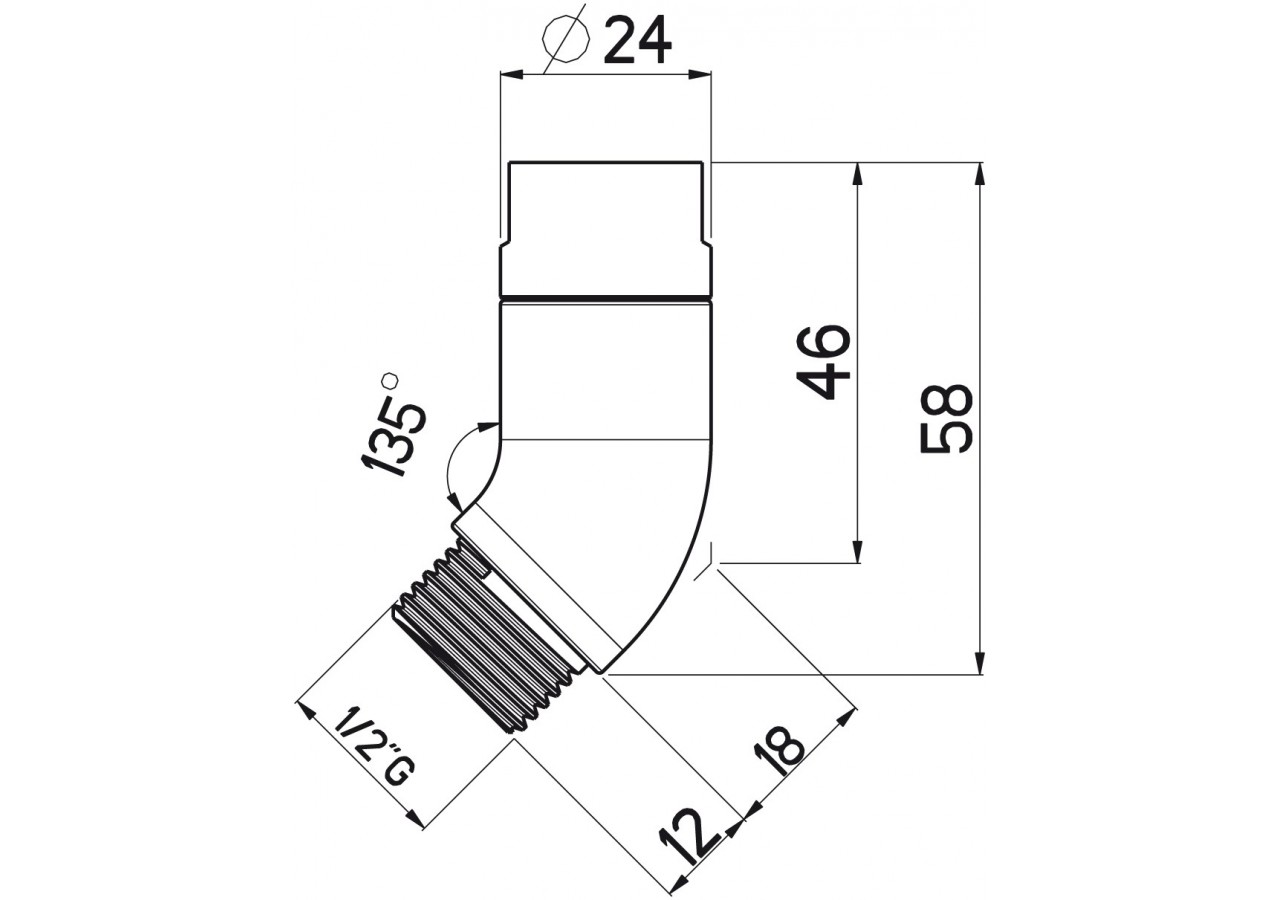 Support pour Douchette 45 degrés en laiton - H000105N - Nikles