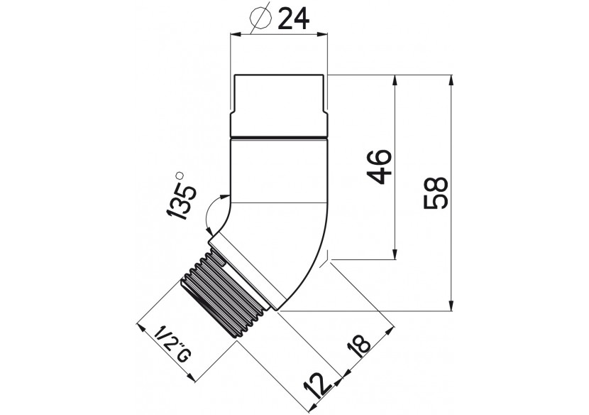 Support pour Douchette 45 degrés en laiton - H000105N - Nikles