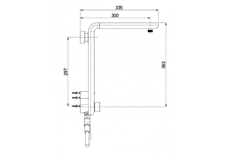 Système 5 Sky avec support 45 degrés, tuyau et support mural - B74.00.000.05N - Nikles 2