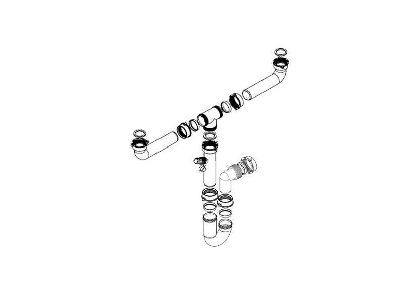 Siphon en U 1-1/2 sortie Ø 40mm filetée 2 cuves réglable avec prise machine à laver/lave vaisselles - 19-P1800/LSI/01 - Fisc Siphon en U 1-1/2 sortie Ø 40mm filetée 2 cuves réglable avec prise machine à laver/lave vaisselles - 19-P1800/LSI/01 - Fisc