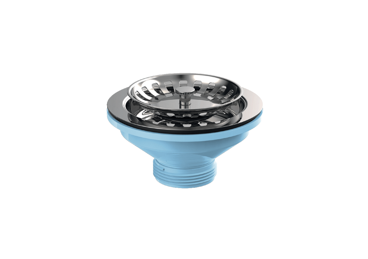 Bonde manuelle Ø 114mm panier inox - 19-P65/04 - Fisc
