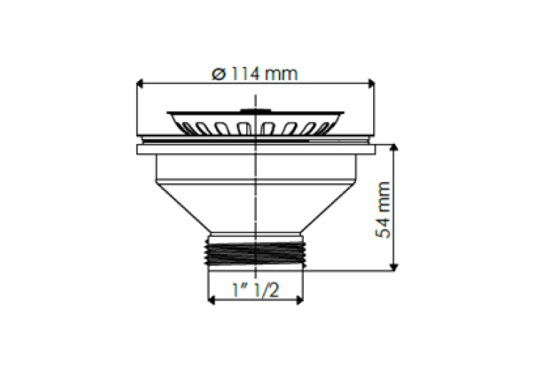 Bonde manuelle Ø 114mm panier inox - 19-P65/04 - Fisc 2