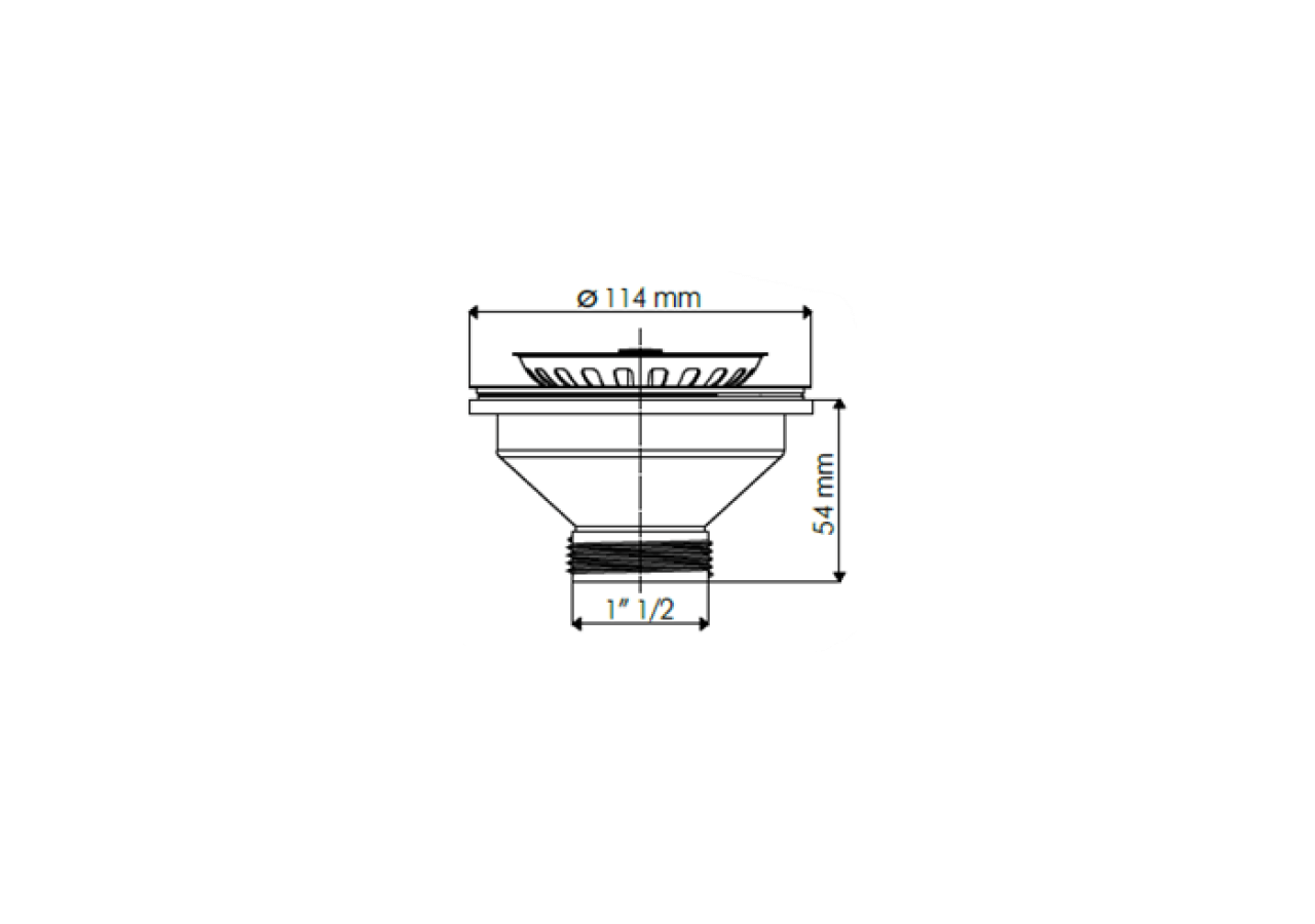 Bonde manuelle Ø 114mm panier inox - 19-P65/04 - Fisc