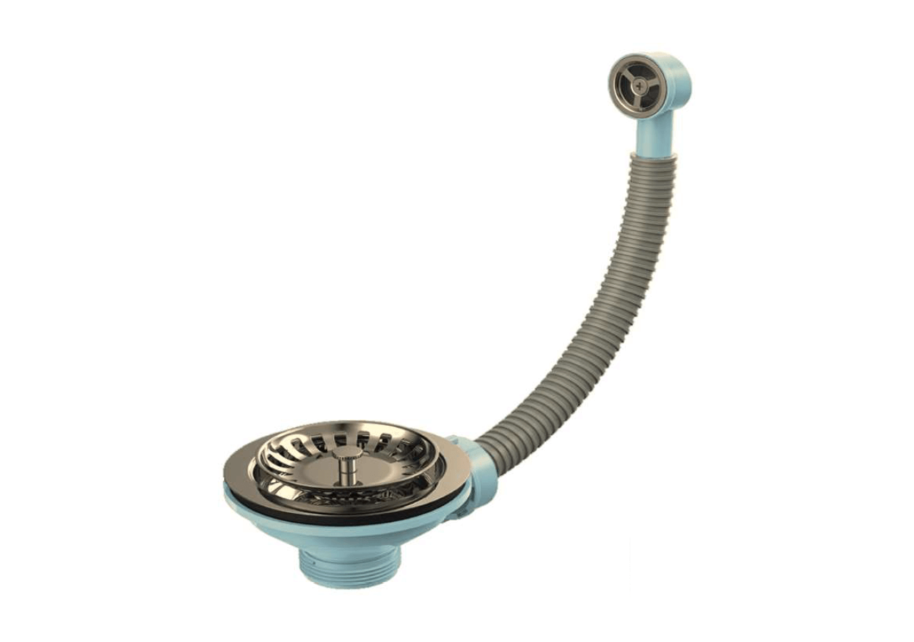 Bonde manuelle Ø 114mm panier inox et trop plein - 19-P62/04 - Fisc