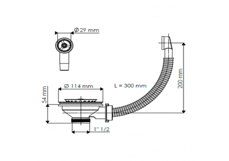 Bonde manuelle Ø 114mm panier inox et trop plein - 19-P62/04 - Fisc 2