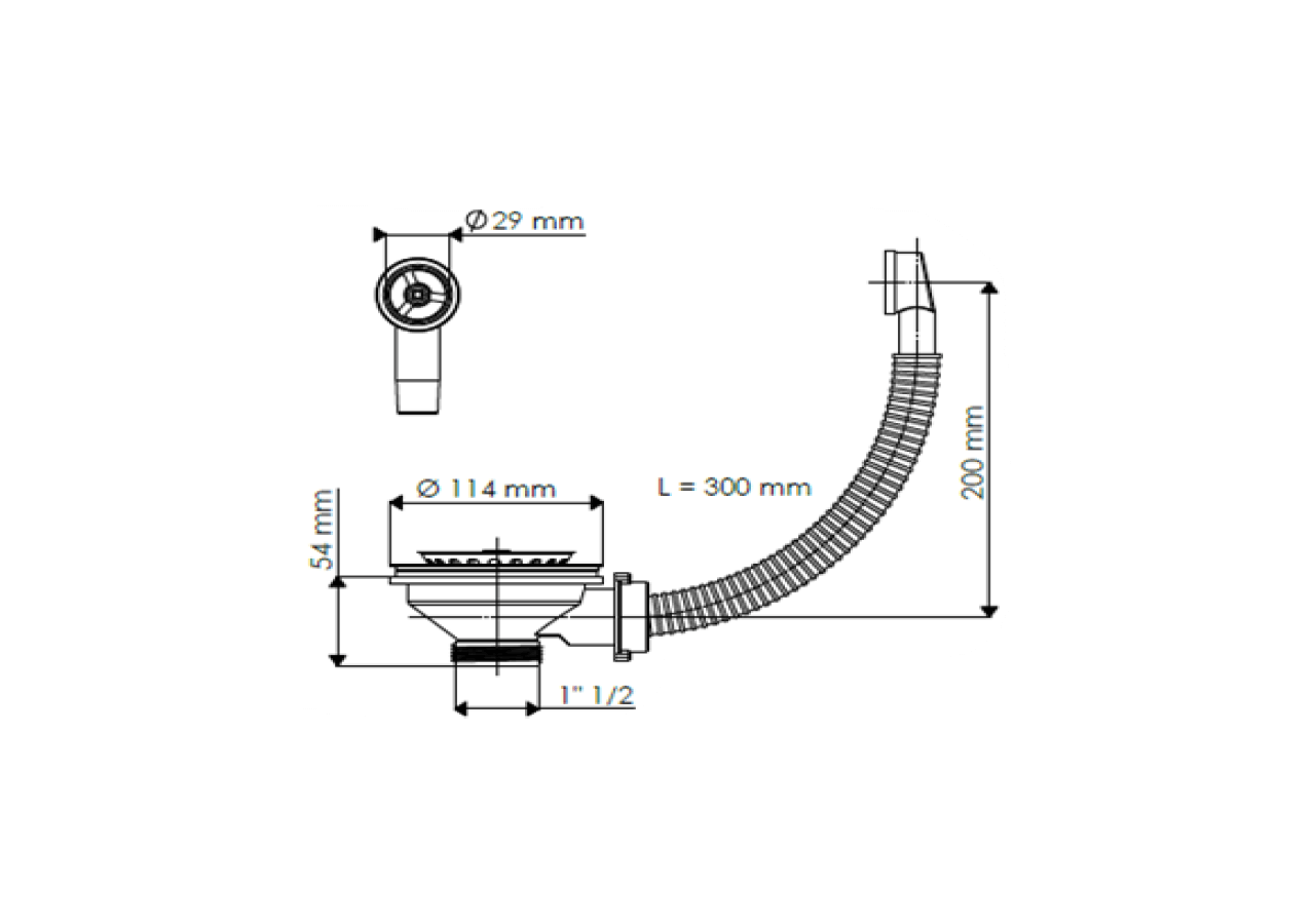 Bonde manuelle Ø 114mm panier inox et trop plein - 19-P62/04 - Fisc