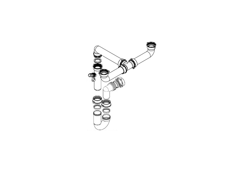 Siphon en U 1 1/2 sortie Ø 40mm filetée 2 cuves réglable avec prise machine à laver/lave vaisselles - 19-D1800/FLAT/S01 - Fisc Siphon en U 1 1/2 sortie Ø 40mm filetée 2 cuves réglable avec prise machine à laver/lave vaisselles - 19-D1800/FLAT/S01 - Fisc