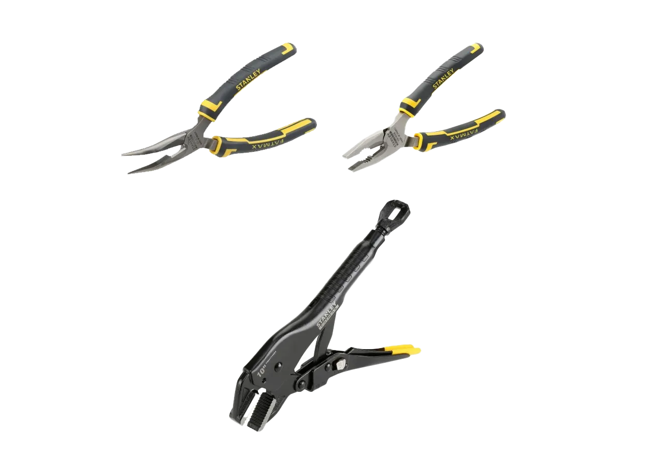 Lot de Pinces FATMAX – Becs Longs 160mm, Étau Bec Plat 250mm & Universelle 200mm