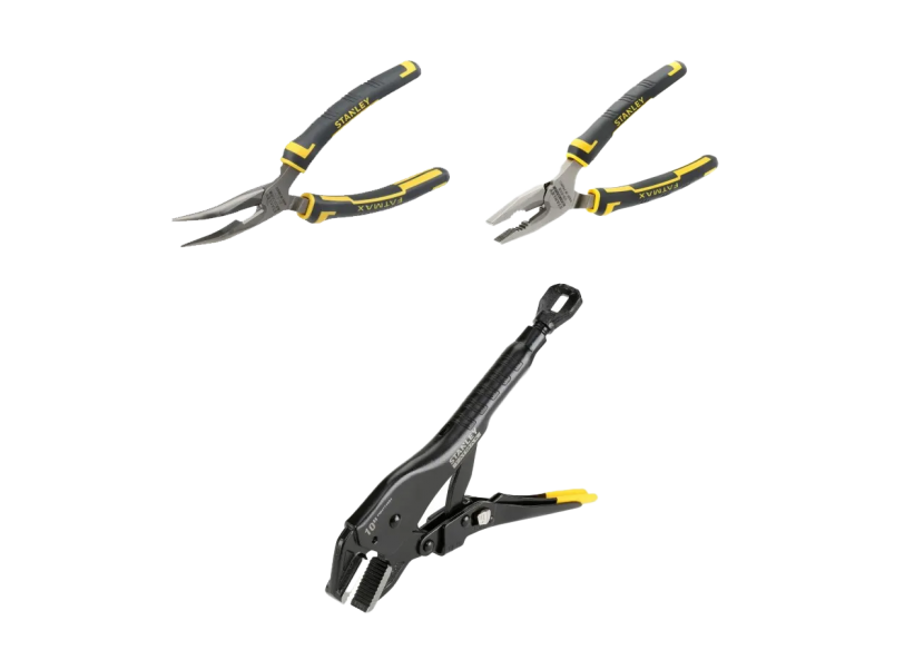 Lot de Pinces FATMAX – Becs Longs 160mm, Étau Bec Plat 250mm & Universelle 200mm