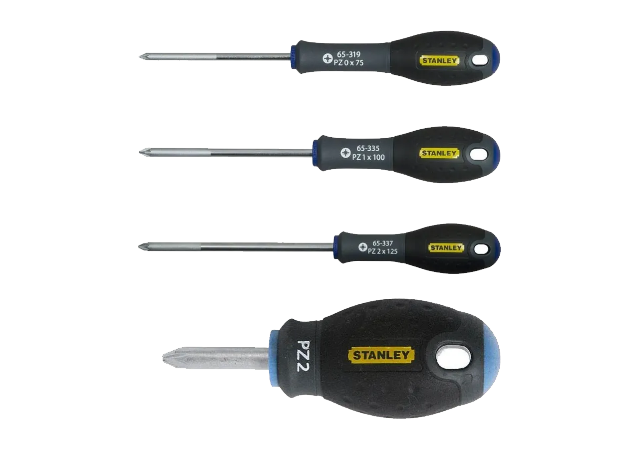 Lot de 4 Tournevis Pozidriv FATMAX – PZ0, PZ1, PZ2 (125mm & Boule 30mm)