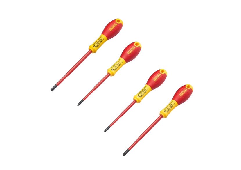 Lot de 2 Tournevis Borniers Isolés 1000V FATMAX – PH1X100mm & PH2X125mm et PZ1X100mm & PZ2X125mm