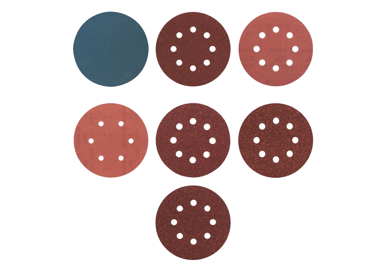 Kit de Disques Abrasifs Excentriques Auto-Agrippants – 6 Disques Excentriques (125mm et 150mm, Grains 40 à 240, 8 ou 6 trous)