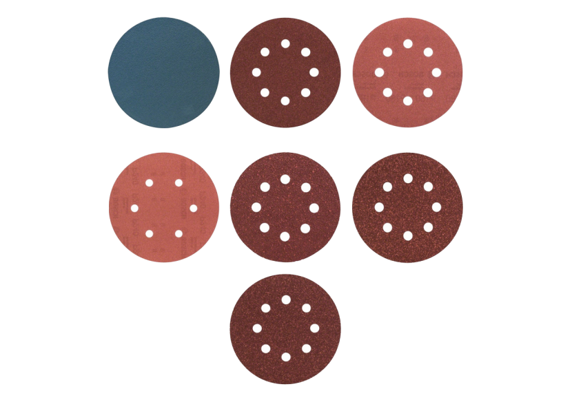 Kit de Disques Abrasifs Excentriques Auto-Agrippants – 6 Disques Excentriques (125mm et 150mm, Grains 40 à 240, 8 ou 6 trous)