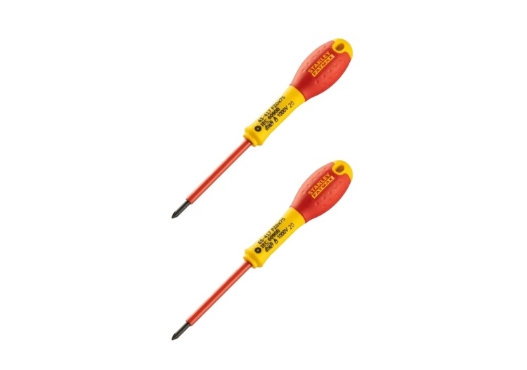 Lot de 2 Tournevis Pozidriv Isolés 1000V FATMAX – PZ0X75mm & PZ2X125mm