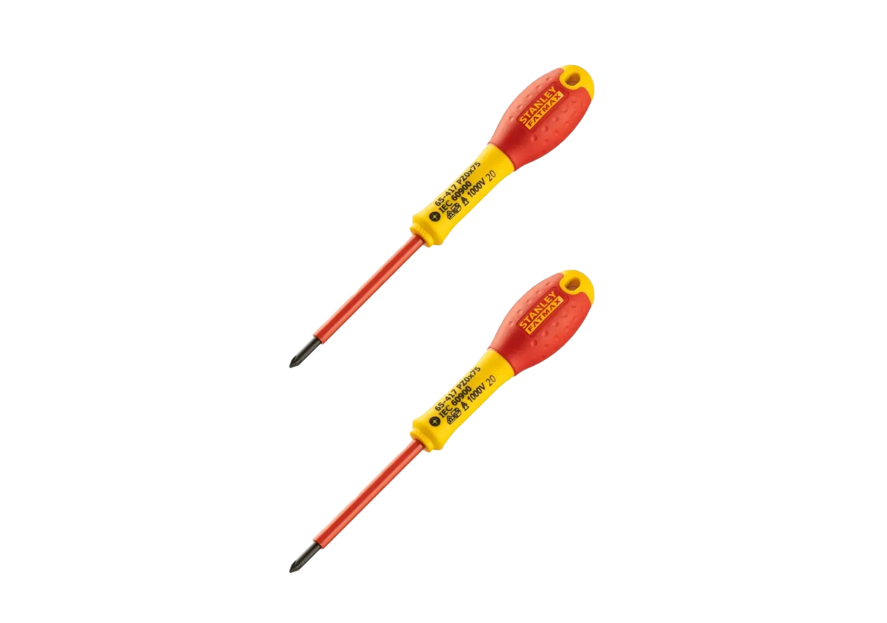 Lot de 2 Tournevis Pozidriv Isolés 1000V FATMAX – PZ0X75mm & PZ2X125mm