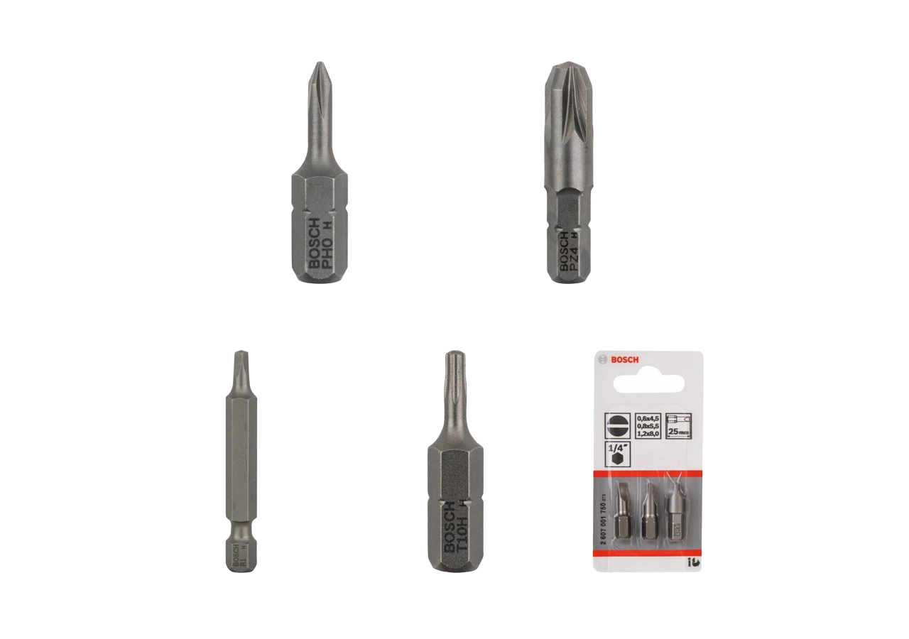 Kit d'Embouts de Vissage Extra-Dur – PH0, PZ4, R1, T10H (25mm à 49mm) & Kit S0,6x4,5, S0,8x5,5, S1,2x8 (25mm)