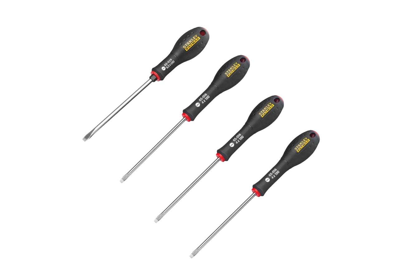 Lot de Tournevis Mécanicien FATMAX – 6,5x150x1,2mm avec Écrou 6 Pans, 4x100mm, 5,5x100mm & 8x150mm