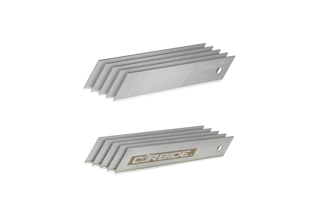 Lot de Lames de Cutter 25mm FATMAX – Carte de 5 Lames Standard & Carte de 20 Lames au Carbure de Tungstène