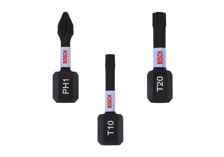 Lot d'Embouts Impact – PH1 25mm (2pcs), T10 25mm (2pcs) & T20 25mm (2pcs)