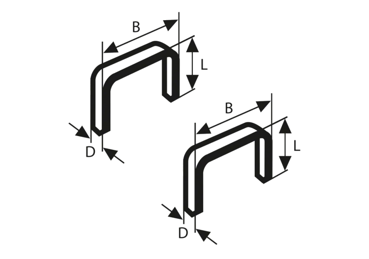 Lot d'agrafes à fil plat de type 51 10 x 1 x 10 mm & 10 x 1 x 8 mm