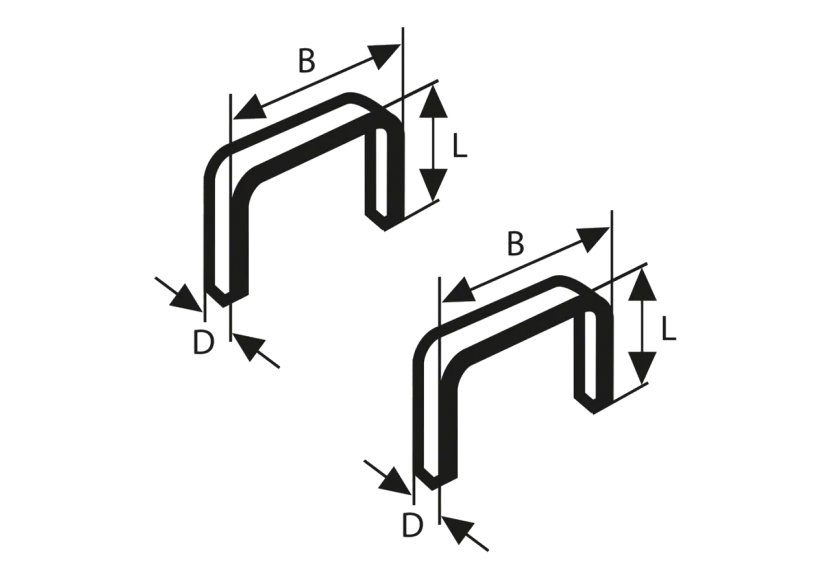 Lot d'agrafes à fil plat de type 51 10 x 1 x 10 mm & 10 x 1 x 8 mm