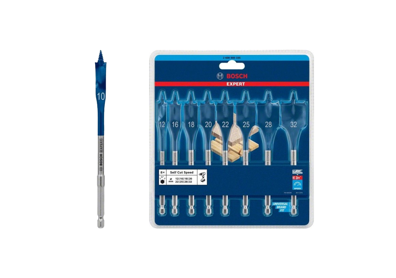 Lot de Mèches Plates Expert SelfCut Speed – 10x152mm & Set de 8pcs