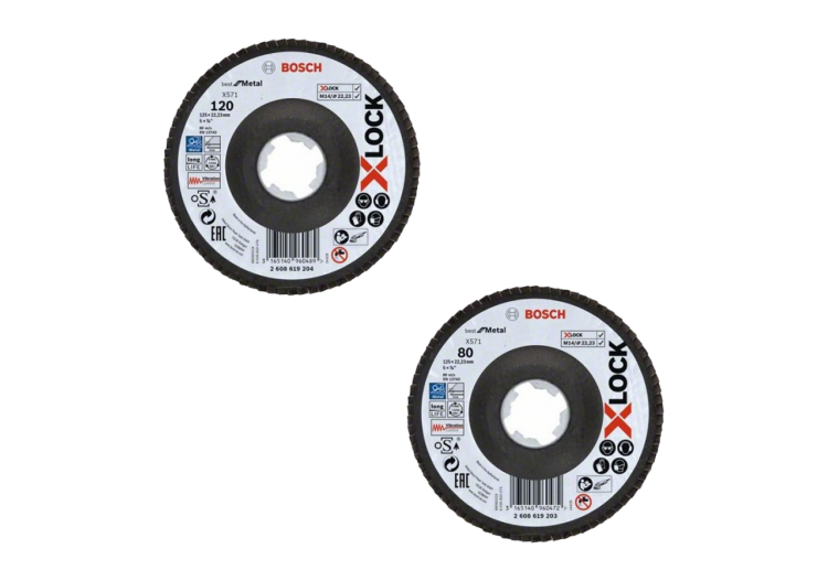 Lot de Plaquettes Lamelles XLock – Bombées en Fibre 125mm (G120 & G80)