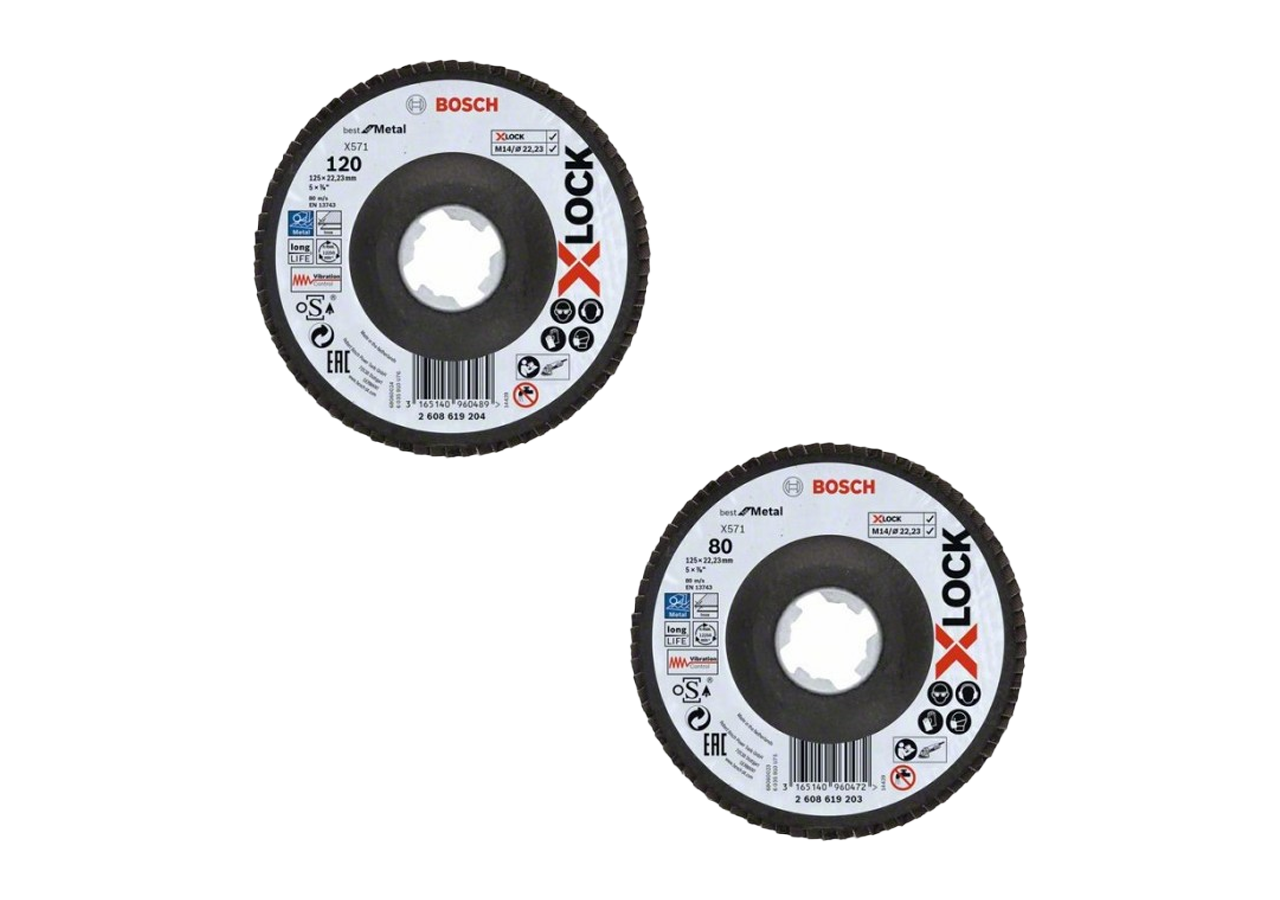 Lot de Plaquettes Lamelles XLock – Bombées en Fibre 125mm (G120 & G80)