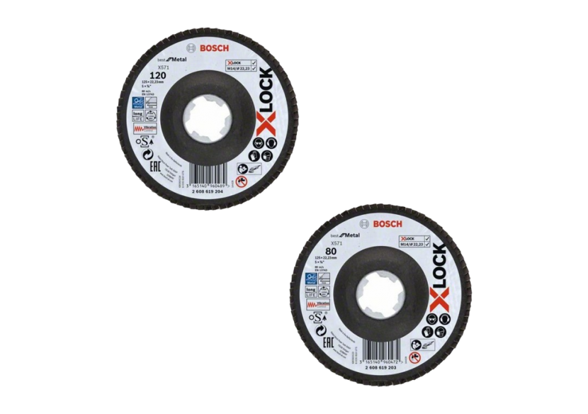 Lot de Plaquettes Lamelles XLock – Bombées en Fibre 125mm (G120 & G80)