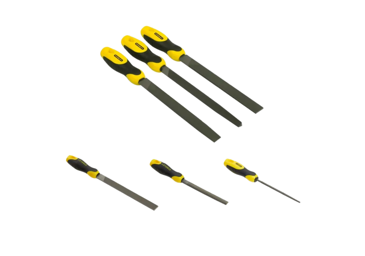 Lot de Limes – Mi-Douces 200mm (Jeu de 3pcs), Plate Bâtarde 150mm, Demi-Ronde Bâtarde 150mm, Ronde Mi-Douce 150mm